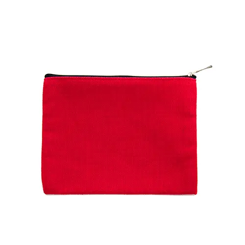 Red With Zipper Ladies Travel Pouch For Toiletries Waterproof Small Makeup Bag